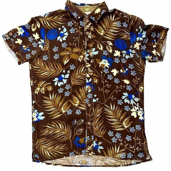 2/$30 Texaito Hawaiian Button Down Shirt Mens M 100% Cotton Surfer Beach Casual - Picture 1 of 16
